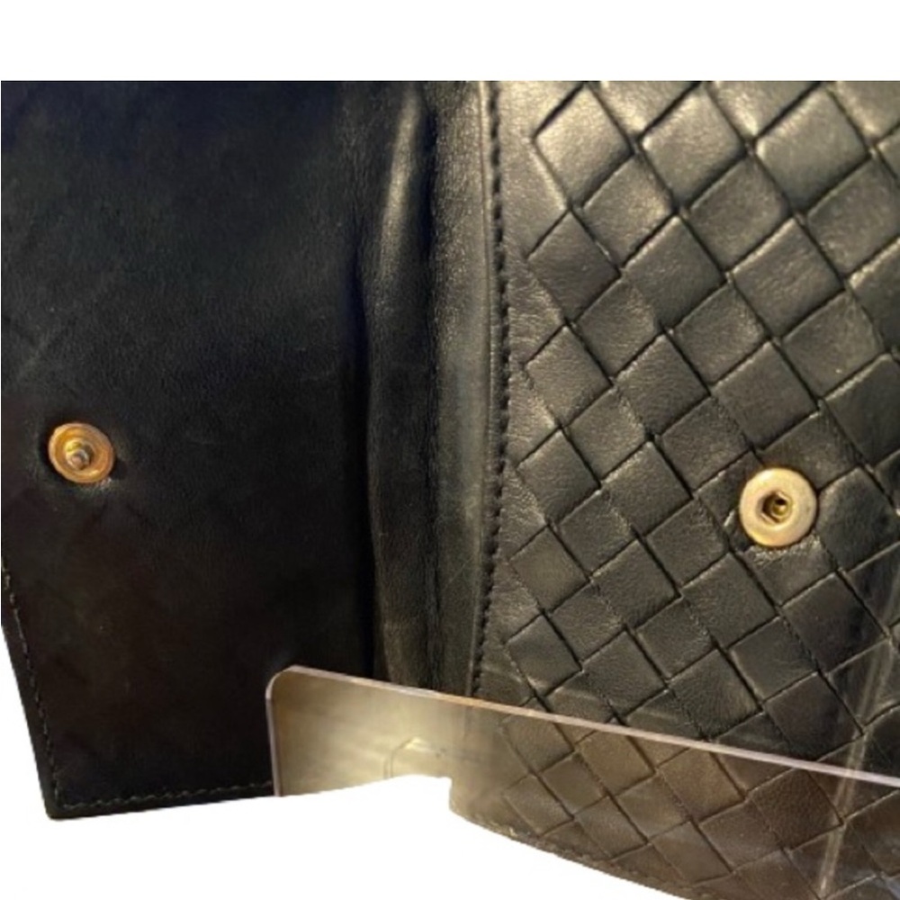 Bottega Veneta BLACK LEATHER Intrecciato Weave Wallet LUXURY - Picture 6 of 12